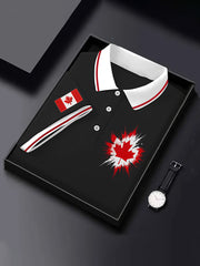 Men's Canadian Flag Maple Leaf Print Casual Top