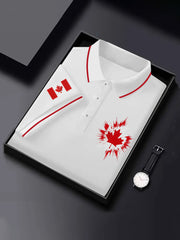 Men's Canadian Flag Maple Leaf Print Casual Top