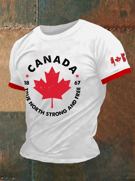 Men's Canada True North Strong And Free Print T-Shirt