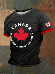 Men's Canada True North Strong And Free Print T-Shirt