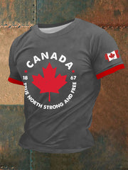 Men's Canada True North Strong And Free Print T-Shirt