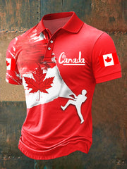 Men's Happy Canada Day Canadian Maple Leaf  Print Casual Top