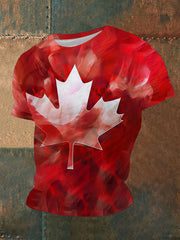 Women's Canadian Maple Leaf Printed Casual T-Shirt