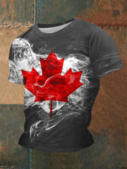 Men's Canadian Maple Leaf Printed Casual T-Shirt