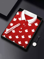 Men's Canadian Flag Maple Leaf Print Casual Top