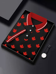 Men's Canadian Flag Maple Leaf Print Casual Top