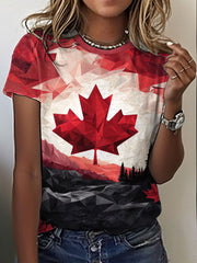 Women's Canada Maple Leaves Printed T-Shirt