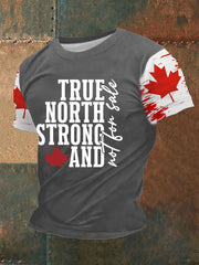 Men's Canada True North Strong And Free Print T-Shirt