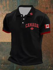 Men's Canada Print Button T-Shirt