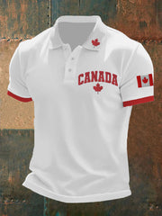 Men's Canada Print Button T-Shirt