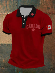 Men's Canada Print Button T-Shirt