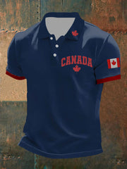 Men's Canada Print Button T-Shirt