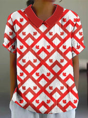 Women's Canada Day Cotton and Linen Top