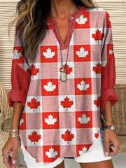 Women's Canada Day Cotton and Linen Top