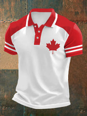 Men's Canadian Maple Leaf Print Casual Top