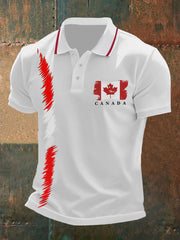 Men's Canada Print Button T-Shirt