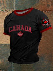 Men's Canada Flag Maple Leaf Short Sleeve T-shirt