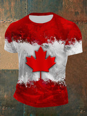 Men's Canada Flag Maple Leaf Short Sleeve T-shirt