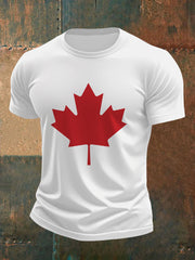 Men's Canadian Maple Leaf Print Casual Tee