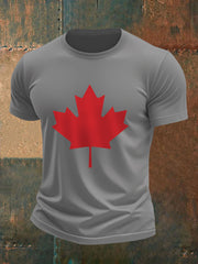 Men's Canadian Maple Leaf Print Casual Tee