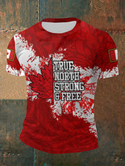 Men's Canada Flag Maple Leaf Short Sleeve T-shirt