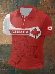 Men's Canada Flag Maple Leaf Short Sleeve Top