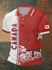 Men's Canada Flag Maple Leaf Short Sleeve Top