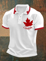 Men's Canadian Maple Leaf Print Casual Top