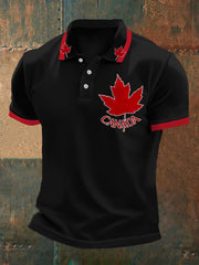 Men's Canadian Maple Leaf Print Casual Top