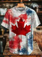 Men's Canadian Maple Leaf Printed Casual T-Shirt