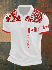 Men's Canada Flag Maple Leaf Short Sleeve Top