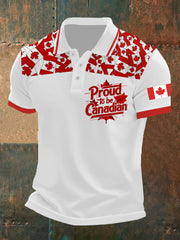 Men's Canada Flag Maple Leaf Proud To Be Canadian Short Sleeve Top