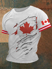 Men's Canada Flag Maple Leaf Short Sleeve T-shirt