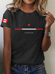 Women's Canada Print Casual T-Shirt