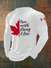Men's Canada True North Strong And Free Printed Casual T-Shirt