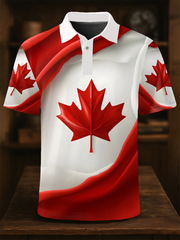 Men's Canada Print Casual Button-Down Top