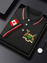 Men's Canada Day Badge Print Short Sleeve Shirt