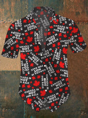 Men's Canada Day Badge Print Short Sleeve Shirt