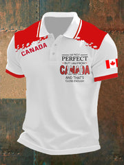 Men's I'm Not Perfect But I Am From Canada And That's Close Enough Casual Button Top