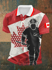 Men's Happy Canada Day Canadian Maple Leaf Print Casual Top