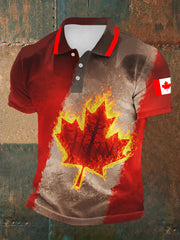 Men's Happy Canada Day Canadian Maple Leaf Print Casual Top