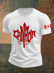 Men's Canadian Maple Leaf Print Casual Short Sleeve T-shirt