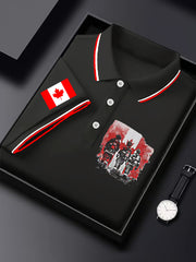 Men's Happy Canada Day Canadian Maple Leaf  Print Casual Top