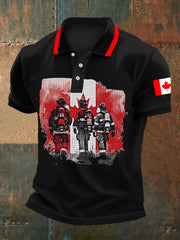 Men's Happy Canada Day Canadian Maple Leaf Print Casual Top