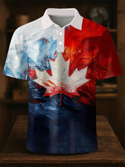 Men's Canada Print Casual Button-Down Top