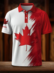 Men's Canadian Maple Leaf Print Casual Top