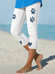 Women's denim paw leggings