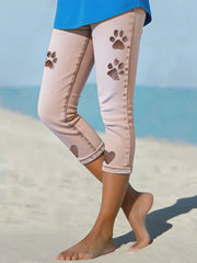 Women's denim paw leggings