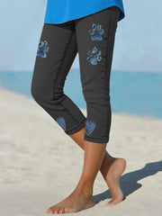 Women's denim paw leggings