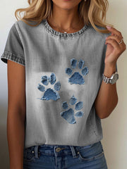 Women's Denim Paw T-shirt